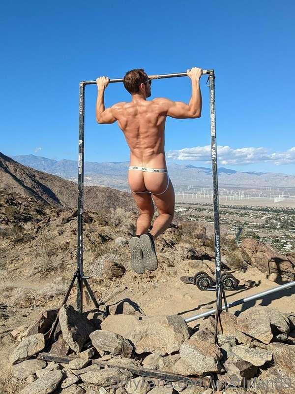 A quick pit stop for a workout on the way up!