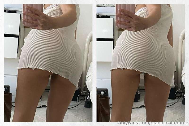 little short dress for a slut like me 🤍🐇