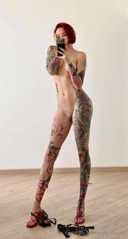 ## Beautiful redhead @red_lina has incredibly long body ... ..