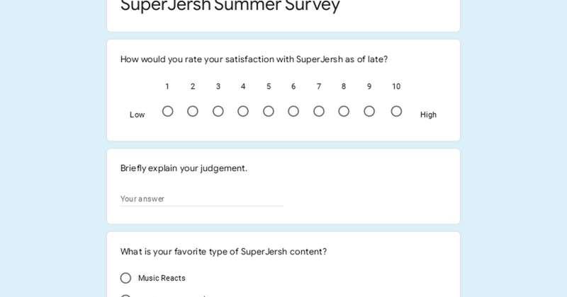 SuperJersh Summer Survey