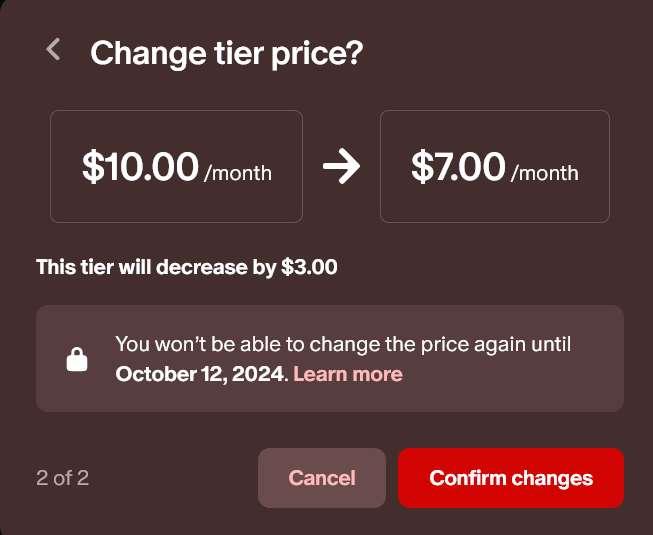 Price change for Member of the board tier!