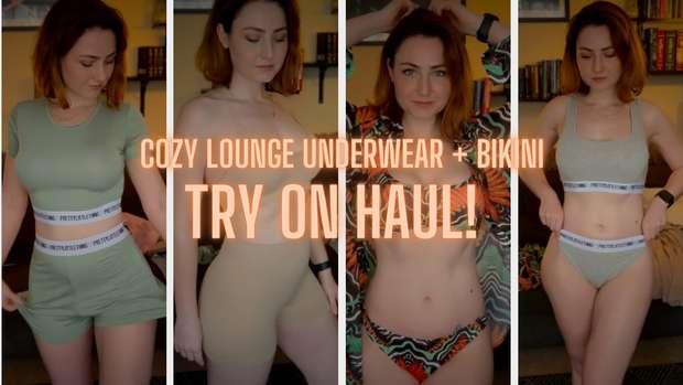 2023 - 4. Cozy Lounge Underwear + Bikini Try On Haul!