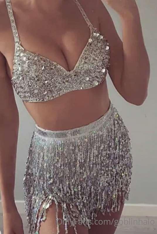 Sparkly silver dancer costume