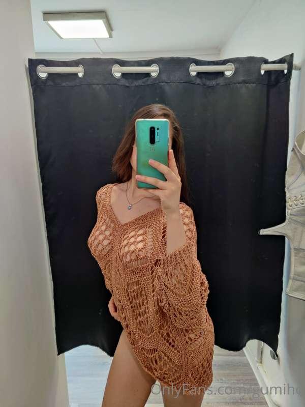 bought this fucking sexy see through crochet shirt today 🥰❤️