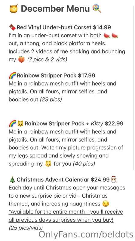 🎅🏻🎄🥰🍉 ***DECEMBER MENU*** 🍯🍫🎄🎅🏻 Enjoy these options for Dece..