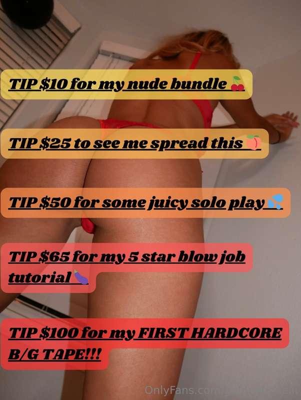 Check out my NEW TIP MENUE!!