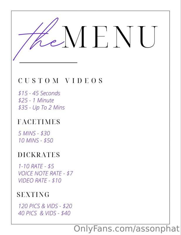 *💖Created a new tip menu! For those asking about my customs,..