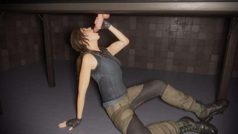 Work in progress - Lara under milking table
