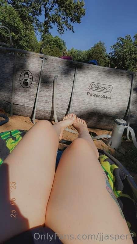 Another hot day, always fun to take a dip in the pool & get ..