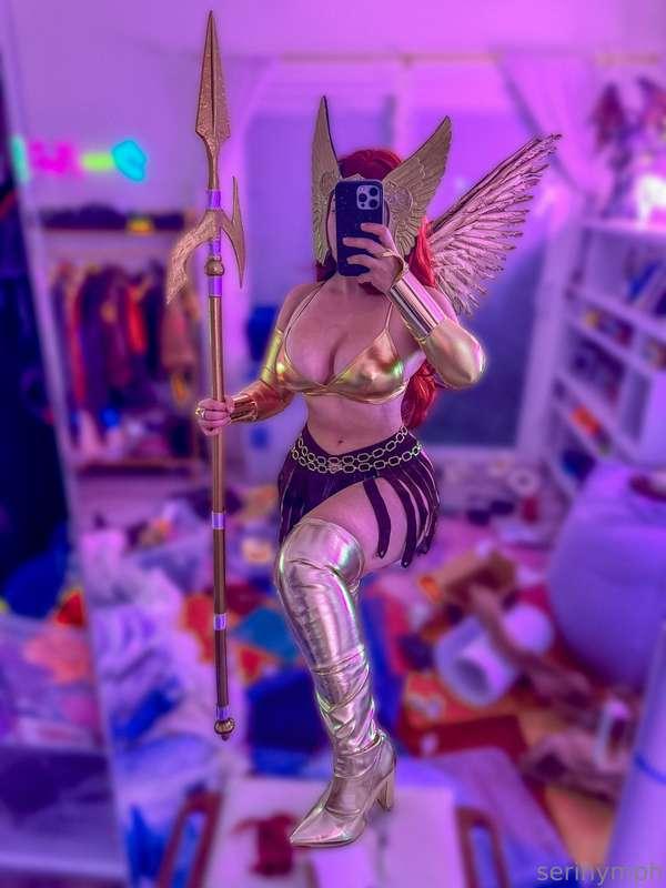 late as fok post today but i'm working on an angela cosplay ..