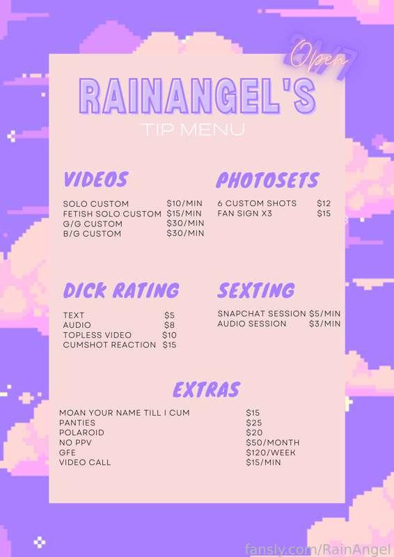 New Tip Menu!

(ෆ˙ᵕ˙ෆ)♡

Please message me before buying purchasing