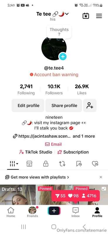 Tik tok ban! Please go follow my back up tiktok x