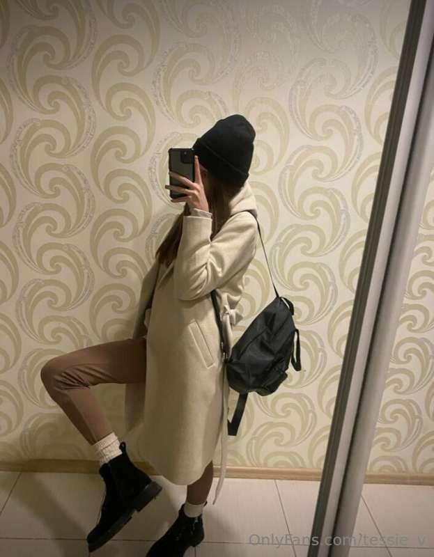 Stepping out in a chic ensemble, ready to embrace the day wi..