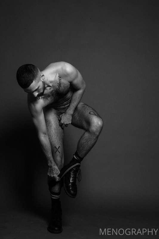 Brinton strips off ...