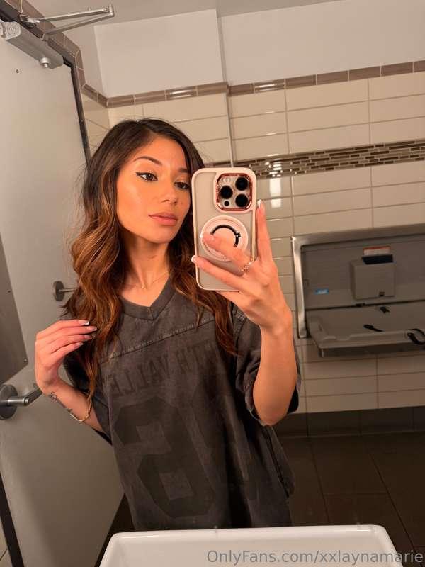 Yes, I'm in a public bathroom lol. Don't worry the door is l..