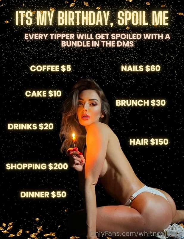 🎉 It’s My Birthday! 🎉 Let’s spoil each other all day long 💋🎁..