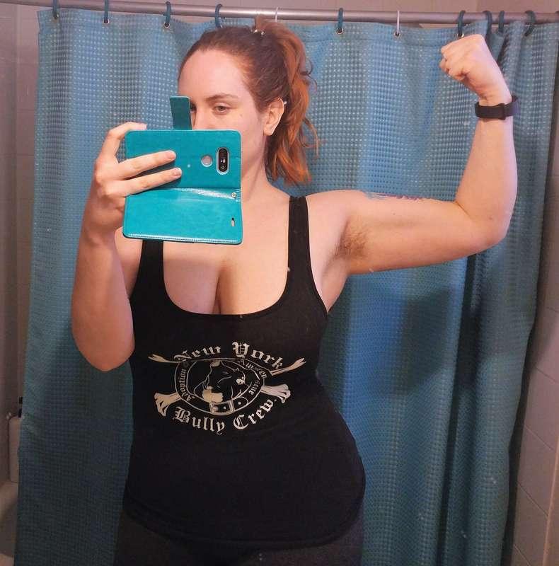 strong, braless, hairy :P