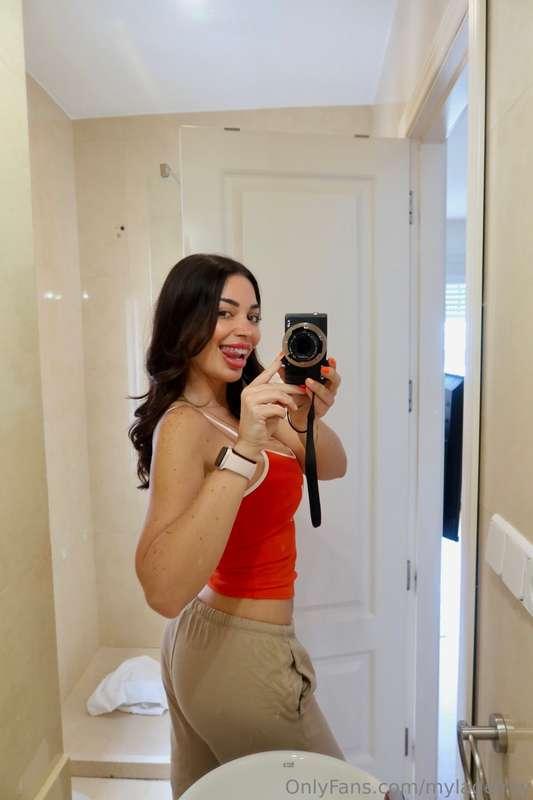 One more tug on this top and I might expose everything… shou..