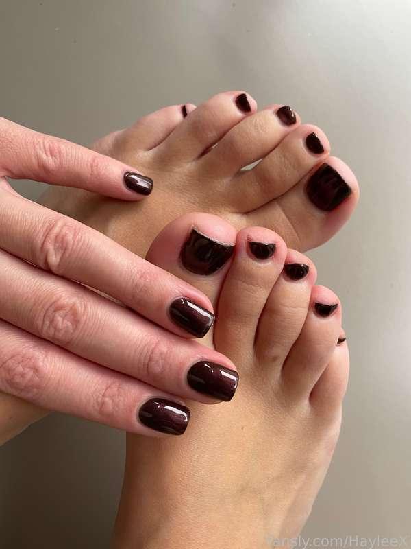 New Mani and Pedi. Would you like to see them around your 🍆 ??