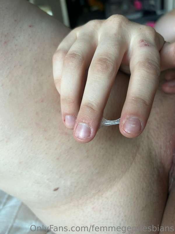 She loves showing me how wet I make her. I licked her finger..