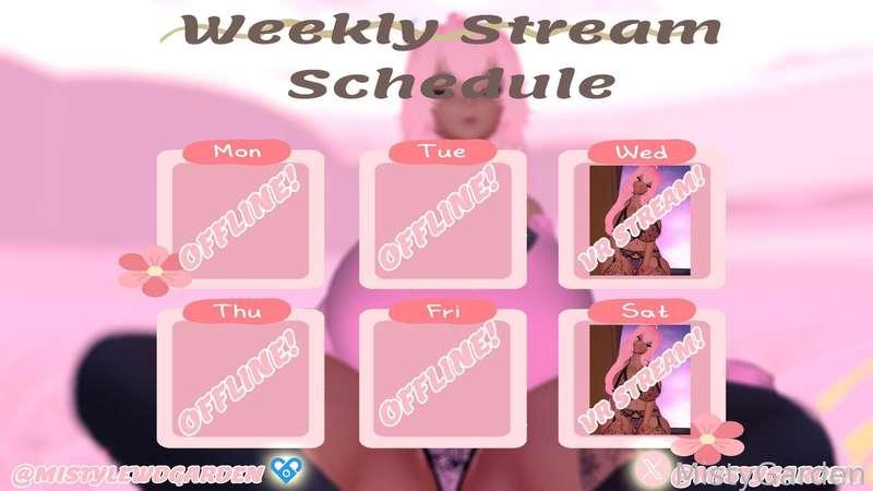 🥳THIS WEEKS STREAM SCHEDULE~! 🥳

P.s. Not going to be uploading any video content this week. or next week. 

Next week will be the waifu podcast we hold every 2 months! So I'll be focused on that next week.

This week, I'll need to recharge and to store up some videos for the upcoming weeks and prepare for spoop tober~!

I hope all you pumpkin fuckers are ready~!