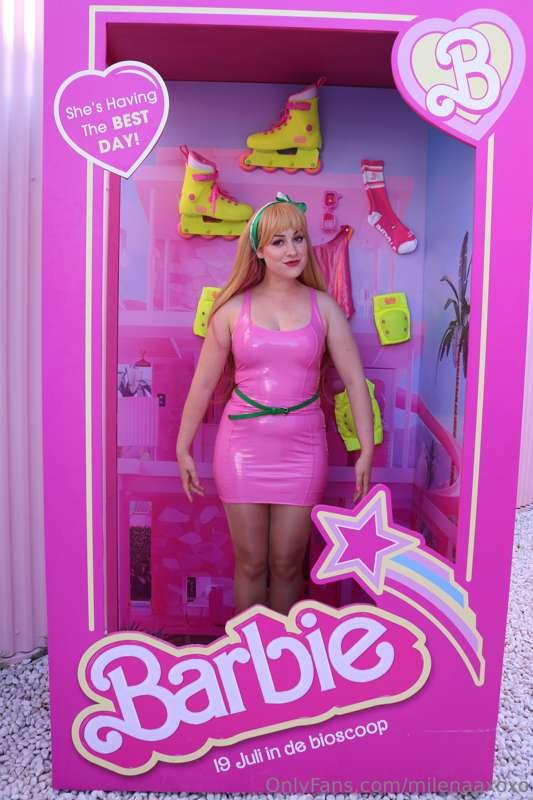 Your Shiny Pink Leather Barbie Doll ! 💖 The Box is Unopened ..