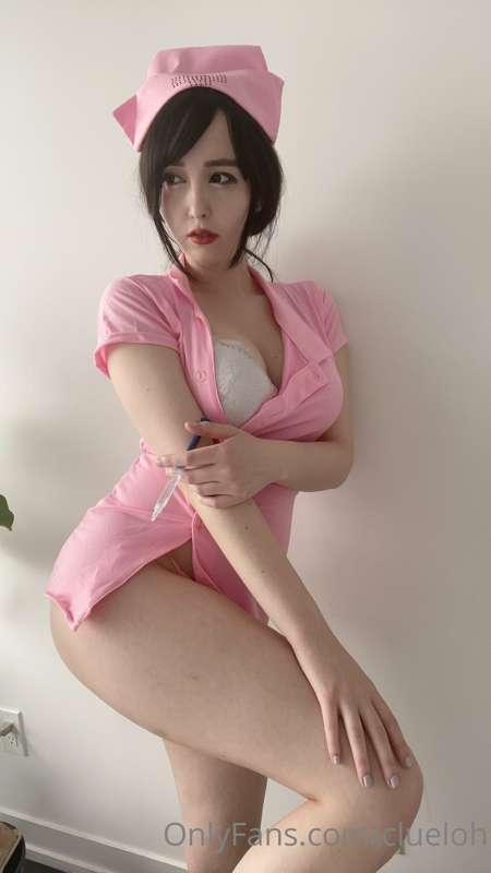 ***Naughty Nurse Clue*** in her tight pink uniform is here t..