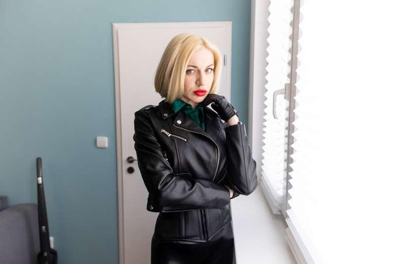 One of my favorite combinations- leather and satin. Part 2