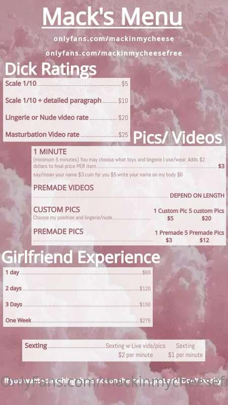 Updated Price List 💗💗💗 I'm dying to make some customs for yo..