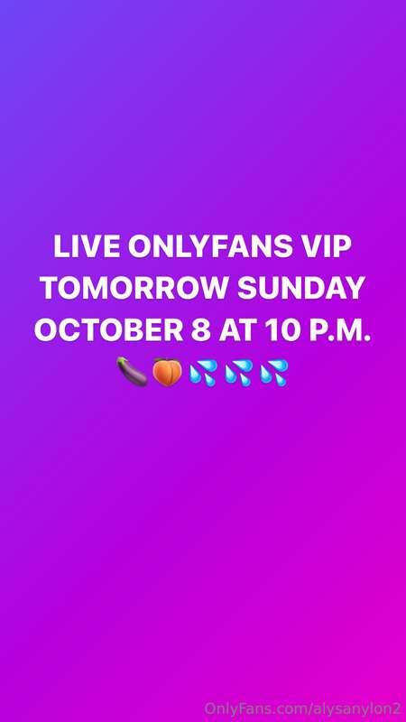 LIVE TOMORROW !!!
