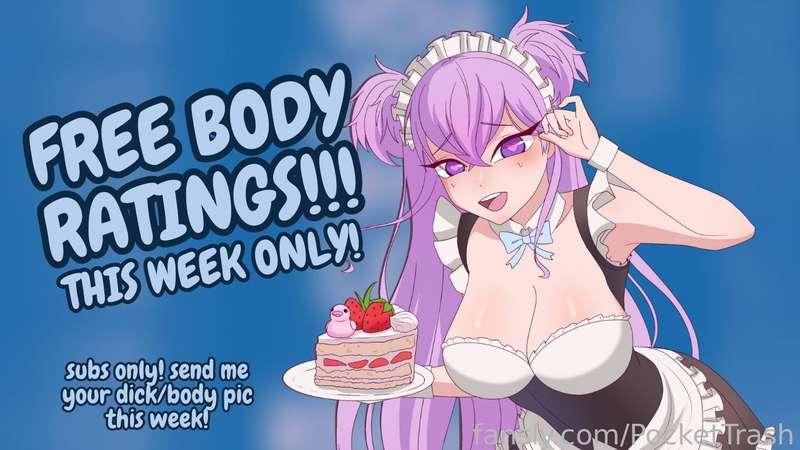 ✨THIS WEEK ONLY! ✨
to continue my birthday celebrations, i will be doing a FREE DICK* RATING stream where subs can send me their pictures throughout the week 🍆

$30 VALUE FOR FREEEEE :3

💜POCKETHUB SUBS💜
- *dick/body/booba/pussy/cum tribute pics are all welcome!

❤ GF TIER SUBS OR HIGHER ❤
- *dick/body/booba/pussy pics/cum tributes are all welcome
- videos are also welcome!

STARTING TODAY UNTIL THURSDAY AT 5:30PM EST

pictures/videos will not be shown on stream, I'll be viewing them privately and giving my thoughts

✨ #vtuber #lewdtuber #fyp #dickrating #bodyrating #free #deals #livestream #stream ✨