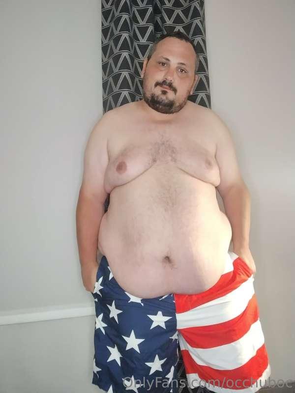 American Flag swim shorts