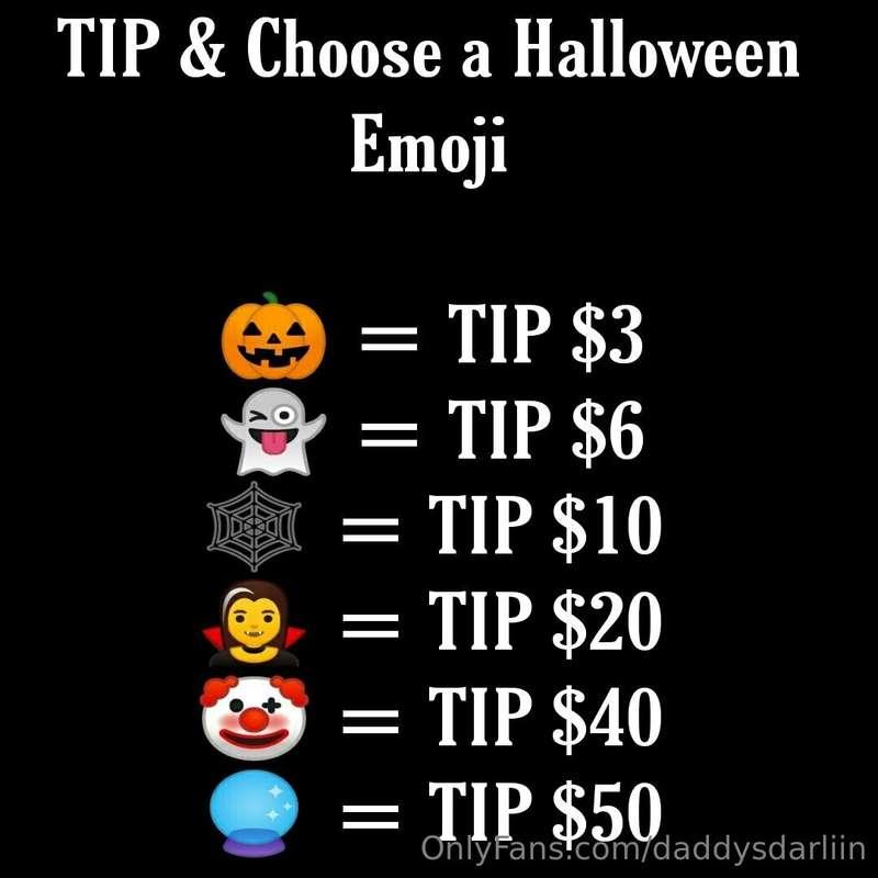 𝐓𝐈𝐏 & Choose a Halloween Emoji 🦇👻🎃  Every TIP is a PRIZE 🏆  ..