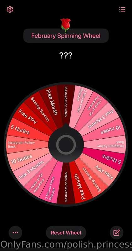 🌹 FEBRUARY SPINNING WHEEL🌹

Everyone Wins 🏆

1 SPIN $10 ❤️ 2..