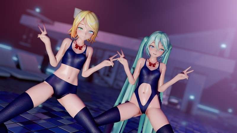 【2K & FullHD】 Tomoare /クラブ4  Provocation Dance - Hatsune Miku & Kagamine Rin  | Vocaloid Ver