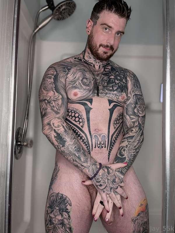 Get outta here... I'm trying to shower! Just kidding, get in..