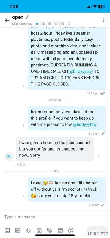 Just don’t message me?