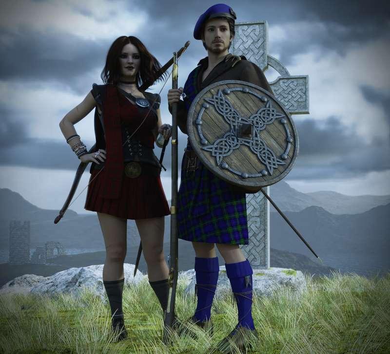 Couple Through The Times - Guardians Of Scotland (18th Century)