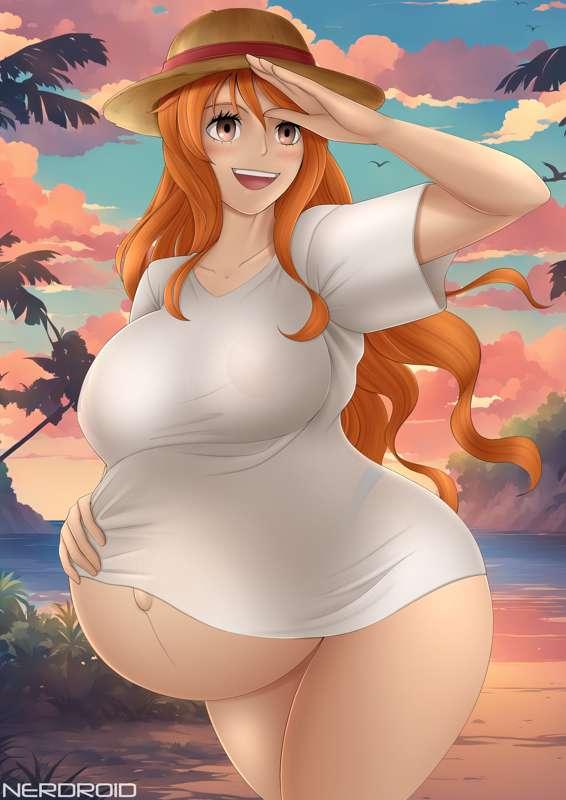 Nami - Boyfriend's Shirt and Luffy's Hat
