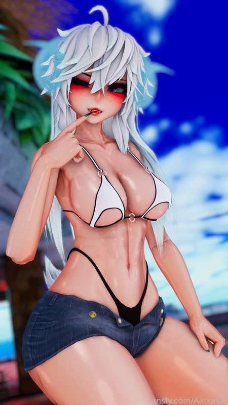 Wanna go for a swim ? it's kinda hot today 🔥🔥

#VR #anime #hentai #lewdtuber #vtuber #fyp
