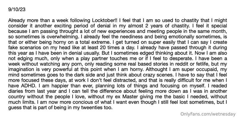 SOME OF MY LOCKTOBER DIARY