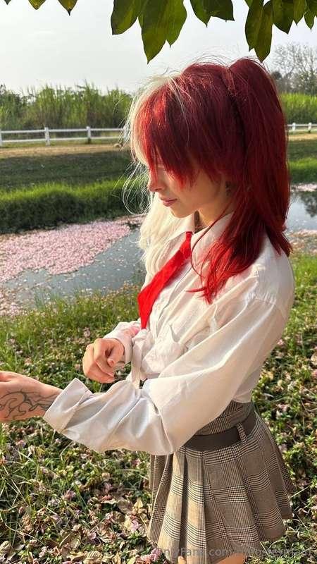 Cherry blossoms, sunlight, and a little bit of cosplay magic..