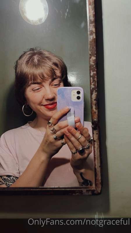 When you’re checking yourself out in the bar’s bathroom whil..