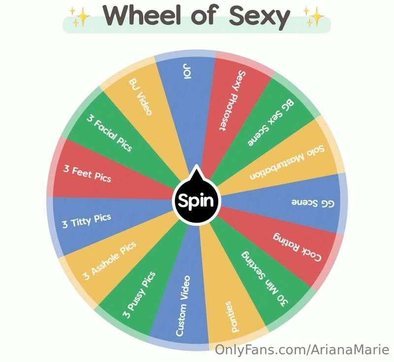 Spin my wheel!! You could win a Custom video!!! 😘😍 Simply do..