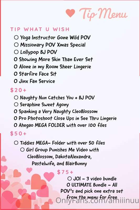 The new TIP MENU has arrived!!! Just tip on this post OR in ..