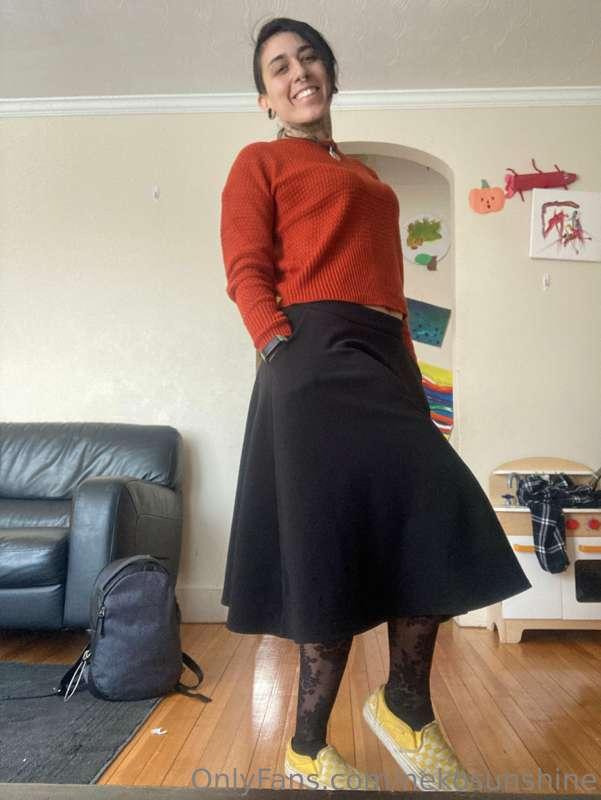 Skirts are great for easy access! Now let’s go to the movies..