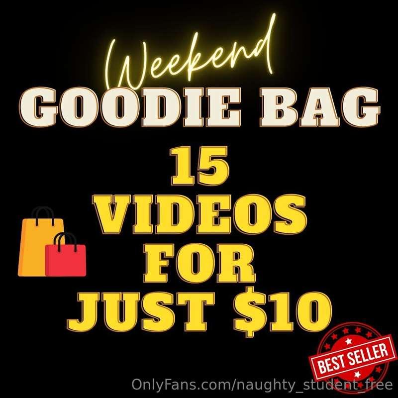 𝗪𝗘𝗘𝗞𝗘𝗡𝗗 𝗚𝗢𝗢𝗗𝗜𝗘 𝗕𝗔𝗚🛍🎉 𝟷𝟻 𝚅𝙸𝙳𝙴𝙾𝚂 𝙵𝙾𝚁 $𝟷𝟶 🙀 𝑆𝑂 𝑀𝑈𝐶𝐻 𝐶𝑂𝑁𝑇𝐸𝑁𝑇 𝑇𝑂 ..