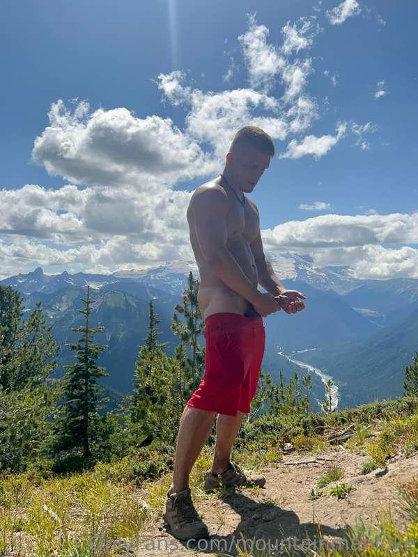 Fun at the mountain summit 😈🏔️🍆☀️