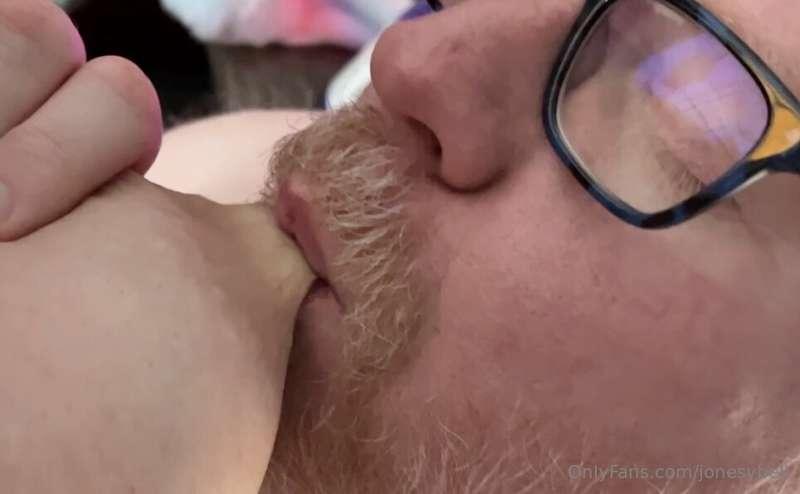Just a nice sensual closeup of Dean sucking on my tits. He's..