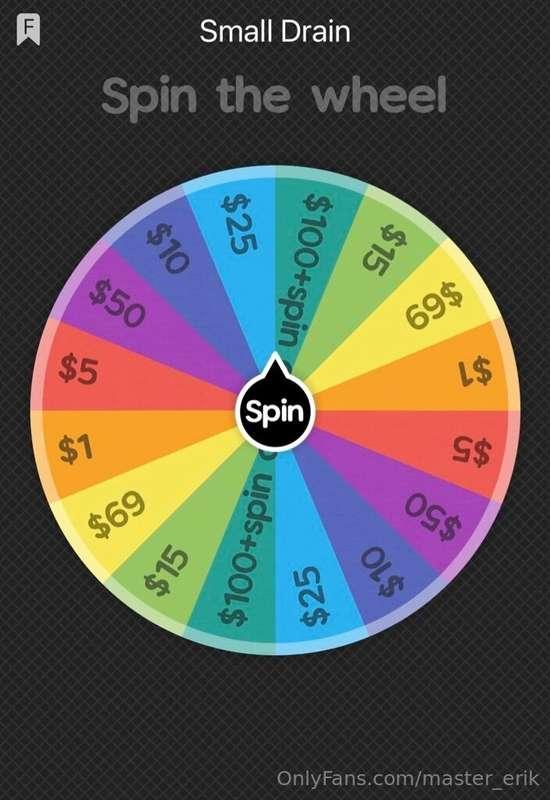 Small Drain Wheel Spin $20 a spin 🎡